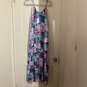 Emily wonder patchwork spaghetti strap Maxi Dress